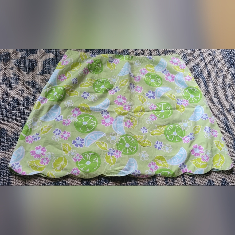 Vintage Lilly PULITZER Guava Lime Twist Mini Skirt Size 4
